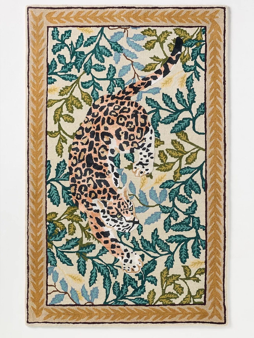 Anthropologie Renna Hand-Tufted Cheetah Wool-Blend Rug